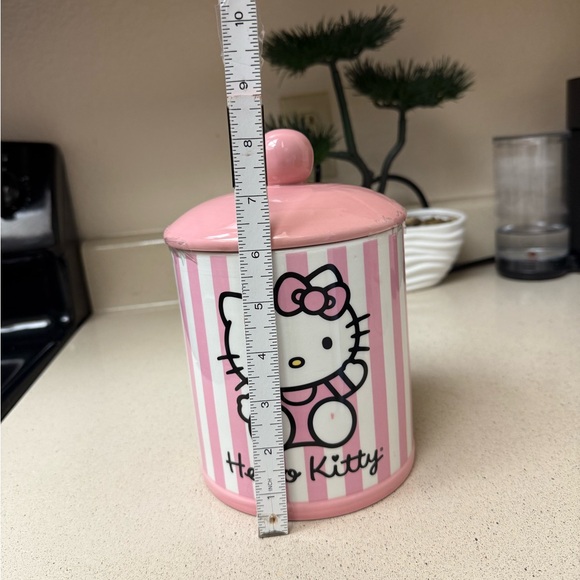 NWT Hello Kitty Pink and White Striped Jar - Picture 3 of 7